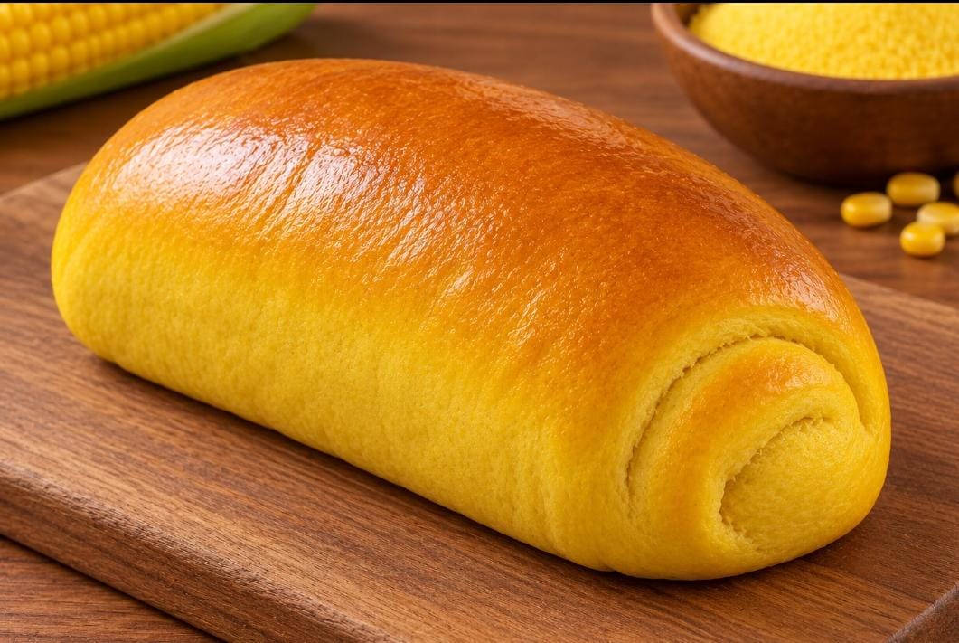 Pão de milho da Ideal, redondinho e dourado